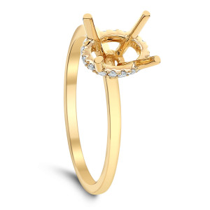 18KT 0.10 CT Diamond Semi Mount Round Ring 18KT 0.10 CT Diamond Semi Mount Round Ring