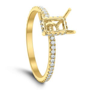 18KT 0.30 CT Halo Diamond Semi Mount Square Ring 18KT 0.30 CT Halo Diamond Semi Mount Square Ring