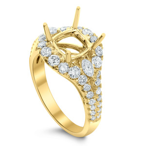 18KT 0.93 CT Diamond Semi Mount Square Ring 18KT 0.93 CT Diamond Semi Mount Square Ring