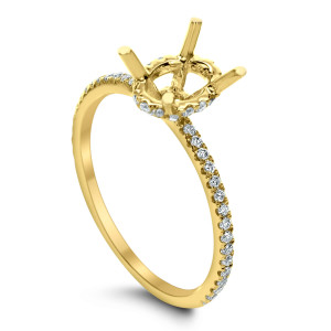 18KT 0.28 CT Diamond Semi-Mount Oval Cut Ring 18KT 0.28 CT Diamond Semi-Mount Oval Cut Ring