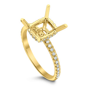 18KT 0.29 CT Diamond Semi mount Square Ring 18KT 0.29 CT Diamond Semi mount Square Ring