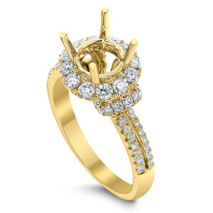 18KT 0.77 CT Diamond Semi Mount Round Ring 18KT 0.77 CT Diamond Semi Mount Round Ring