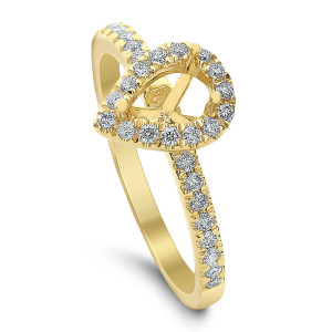 18KT 0.26 CT Halo Diamond Semi Mount Pear Ring 18KT 0.26 CT Halo Diamond Semi Mount Pear Ring