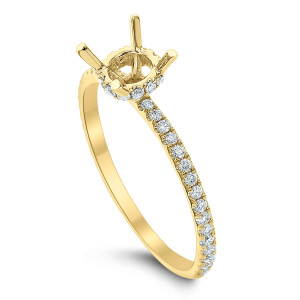 18KT 0.32 CT Diamond Semi Mount Round Cut Ring 18KT 0.32 CT Diamond Semi Mount Round Cut Ring