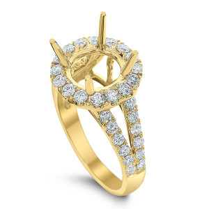 18KT 1.15 CT Halo Diamond Semi-Mount Round Ring 18KT 1.15 CT Halo Diamond Semi-Mount Round Ring