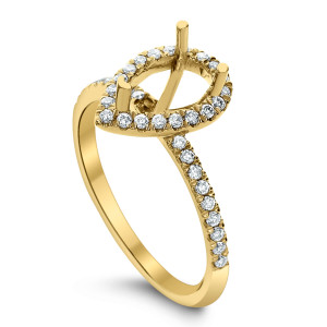 18KT 0.34 CT Halo Diamond Semi Mount Pear Ring 18KT 0.34 CT Halo Diamond Semi Mount Pear Ring