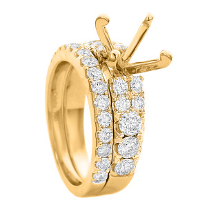 18KT 0.82 CT Diamond Semi Mount Round Ring Set 18KT 0.82 CT Diamond Semi Mount Round Ring Set